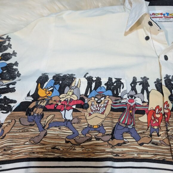 Looney Tunes Western Collection 1994 Western Button Up Shirt Size Large - Picture 5 of 10